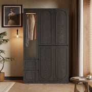 Modern Black Three-Door Wardrobe with Drawers Eco-Friendly Design & Elegant Storage